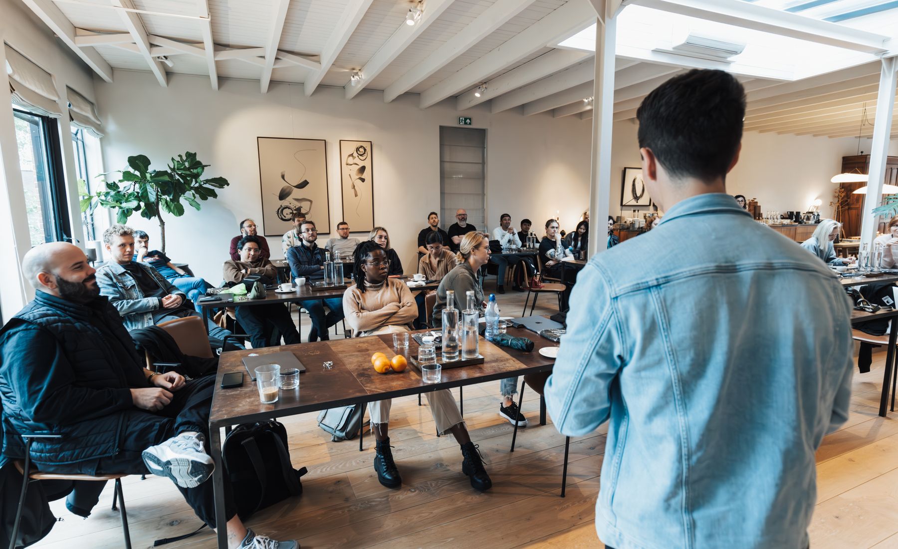 Technology leader presenting to a conference audience